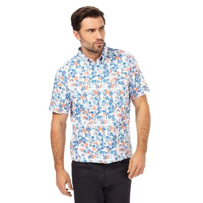 Multi-coloured floral print regular fit shirt
